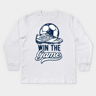 Soccer Shoe Sport Soccer Player Win The Game Kids Long Sleeve T-Shirt